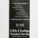 9 Mile & Coolidge Standard Service - Oak Park, Michigan Station Matchbook Cover