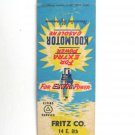 Fritz Co. - Lawrence, Kansas Matchbook Cover Koolmotor Gasoline Cities Service