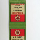 M.H. Parker Texaco Shingles/Roofing - Denver, Colorado 20 Strike Matchbook Cover