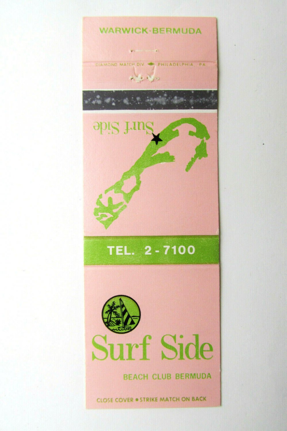 Surf Side Beach Club - Warwick, Bermuda 20 Strike Matchbook Cover Matchcover