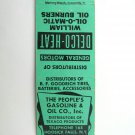 The People's Gasoline & Oil Co. - Hoosick Falls, New York Matchbook Cover Texaco