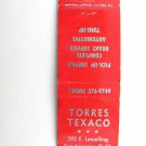 Torres Texaco - San Lorenzo, California Service Station 20Strike Matchbook Cover