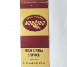 High Sierra Service  Bridgeport, California Chevron Station 20FS Matchbook Cover