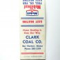 Clark Coal Co. - Bar Harbor, Maine Mobil 20 Strike Matchbook Cover Mobilheat Oil