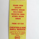 Chester & Son Shell Service - Long Beach, California Station Matchbook Cover CA
