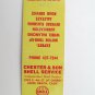 Chester & Son Shell Service - Long Beach, California Station Matchbook Cover CA