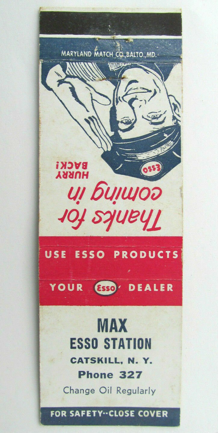 Max Esso Station - Catskill, New York Service Station 20 Strike Matchbook Cover
