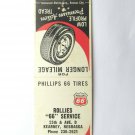 Rollies "66" Service - Kearney, Nebraska 20FS Matchbook Cover Phillips 66 Tires