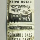 Channel Bass Restaurant - Hatteras, North Carolina 20 Strike Matchbook Cover NC