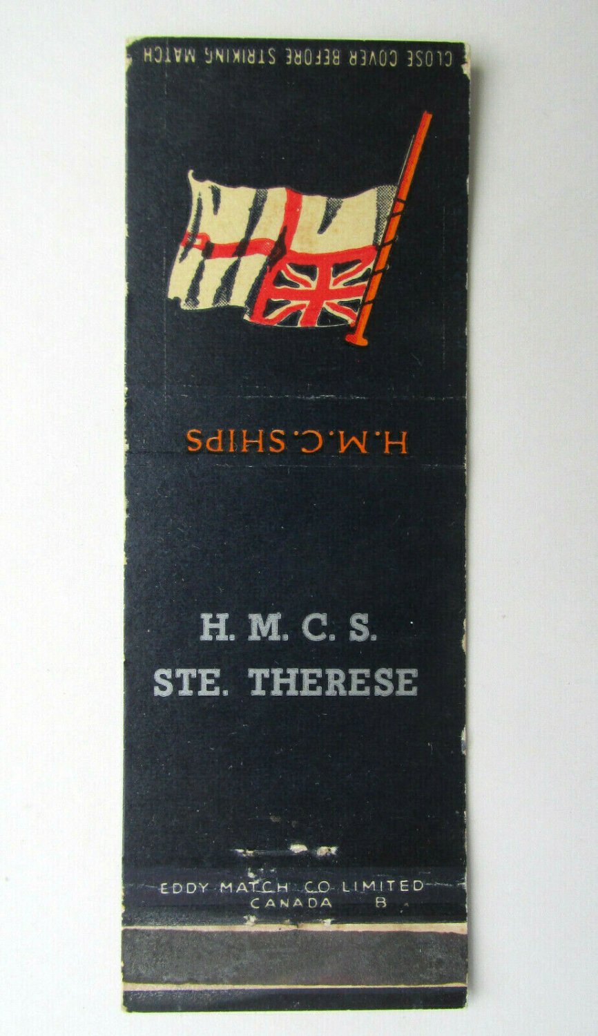 HMCS Ste. Therese H.M.C.S. Canadian Navy Ship 20 Strike Military Matchbook Cover