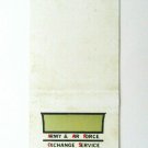 Army & Air Force Exchange Service 20 Strike US Military Matchbook Cover D.D Bean