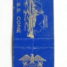 USS Cone DD-866 - US Navy Ship 20 Strike Matchbook Cover Matchcover U.S.S.