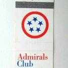 Admirals Club - 20 Strike US Military Matchbook Cover Lion Match Corp of America
