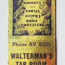 Walterman's Tap Room - St. Bernard, Ohio Restaurant 20 Strike Matchbook Cover OH
