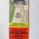 PTA Ham Supper Miffins Elementary School Newville, Pennsylvania Matchbook Cover PTA Ham Supper Miffins Elementary School Newville, Pennsylvania Matchbook Cover