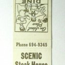 Scenic Steak House - Grand Blanc, Michigan Restaurant 20 Strike Matchbook Cover