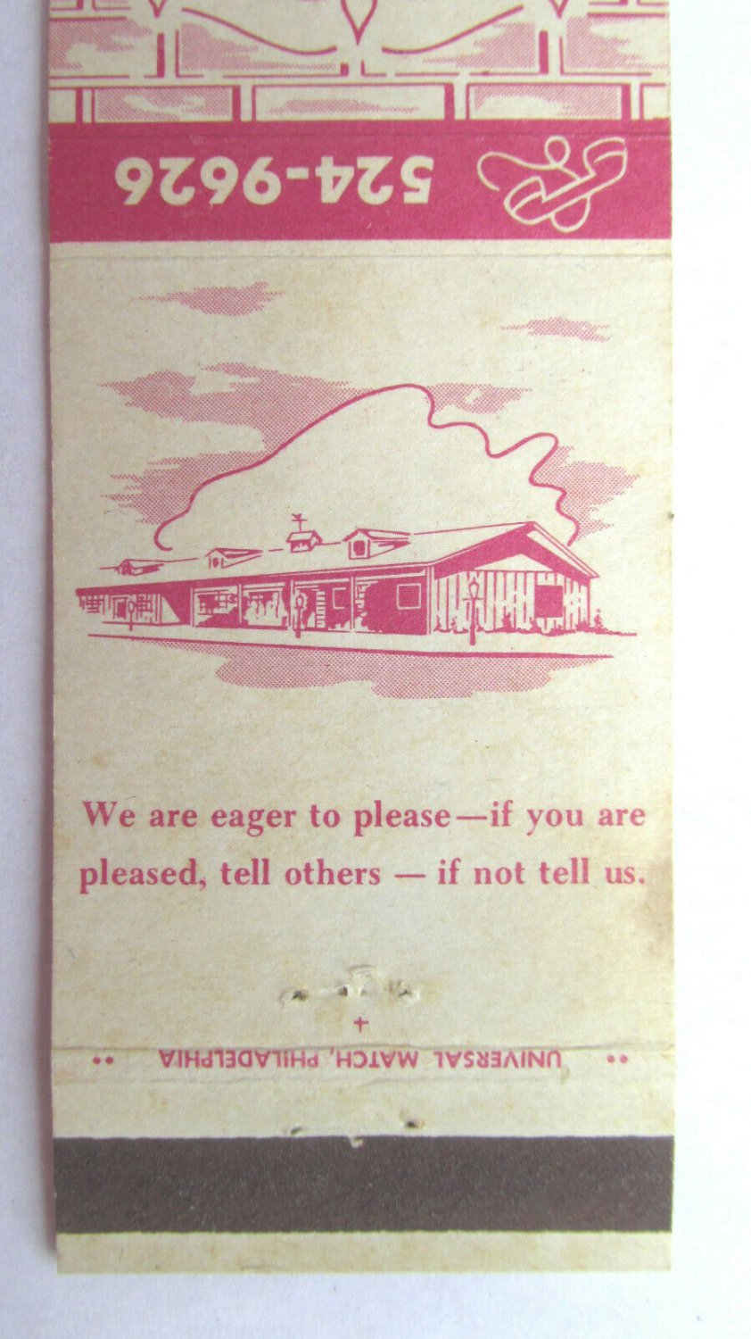 Farmer's Best Lewisburg, Pennsylvania Restaurant Store 20FS Matchbook
