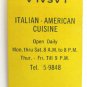 Freddie J's Restaurant - Pompton Lakes, New Jersey 20 Strike Matchbook Cover NJ