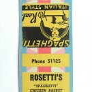 Rosetti's - Norfolk, Virginia Restaurant 20 Strike Matchbook Cover VA Matchcover Rosetti's - Norfolk, Virginia Restaurant 20 Strike Matchbook Cover VA Matchcover