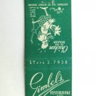 Gimbel's Restaurant and Lounge - Chicago, Illinois 20 Strike Matchbook Cover IL Gimbel's Restaurant and Lounge - Chicago, Illinois 20 Strike Matchbook Cover IL