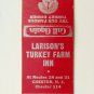 Larison's Turkey Farm Inn - Chester, New Jersey Restaurant 20FS Matchbook Cover