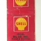 Ideal Oil Co. - Smithfield, North Carolina Shell Service Station Matchbook Cover