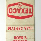 Boyd's Texaco Servicenter - Salisbury, North Carolina Matchbook Cover Matchcover