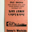 Sonny's Westside Mobil Service - Faith, South Dakota Matchbook Cover Restaurant