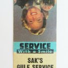 Sak's Gulf Service - Dearborn, Michigan Station 20 Strike Matchbook Cover Kitten