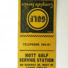 Mott Gulf Service Station - Truth Or Consequences, New Mexico Matchbook Cover NM
