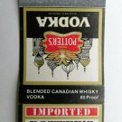 Potter Distilleries - Portland, Oregon Matchbook Cover Canadian Whisky, Vodka