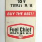M.W. Sewall & Co. Fuel Chief Heating Oil Bath, Maine 20 Strike Matchbook Cover