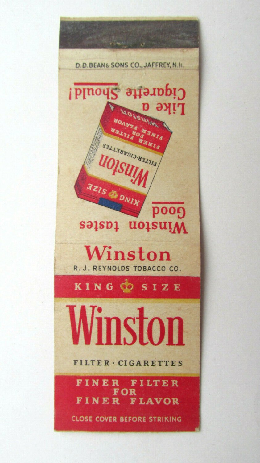 Winston Cigarettes King Size - R.J. Reynolds Tobacco 20 Strike Matchbook Cover