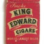 King Edward Cigars Made in Florida - Tobacco Ad 20 Strike Matchbook Cover