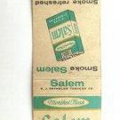 Salem Cigarette Advertisement R.J. Reynolds Tobacco Co 20 Strike Matchbook Cover Salem Cigarette Advertisement R.J. Reynolds Tobacco Co 20 Strike Matchbook Cover
