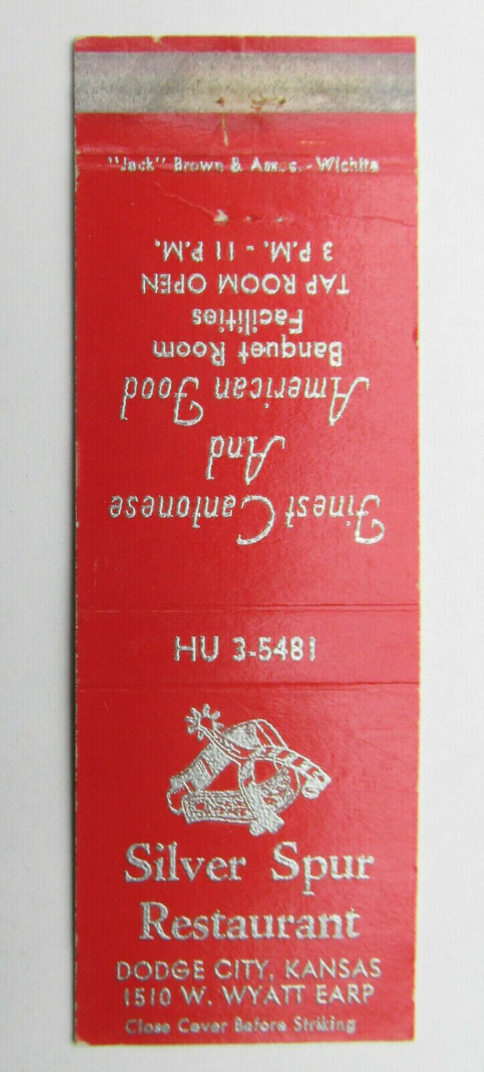 Silver Spur Restaurant Dodge City, Kansas 20 Strike Matchbook Cover