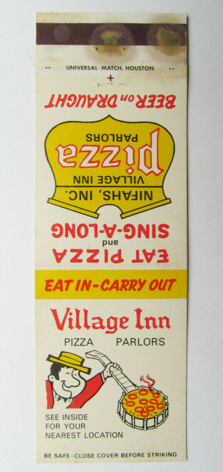 Village Inn Pizza Parlor Texas Restaurant 20 Strike Matchbook Cover