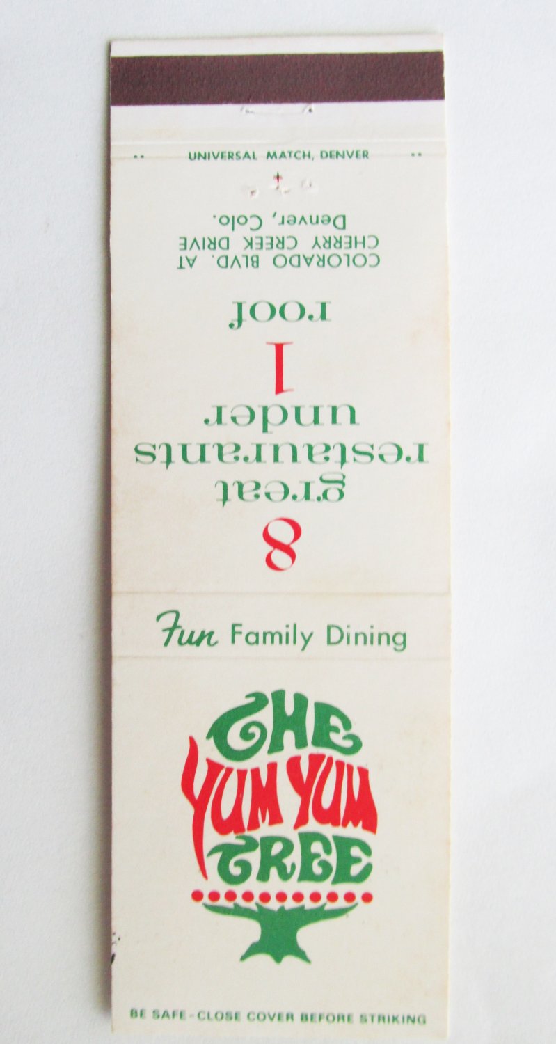 The Yum Yum Tree - Denver, Colorado Restaurant 20 Strike Matchbook Cover Chinese