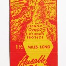 Ausable Chasm, NY - New York Souvenir 20 Strike Matchbook Cover NY Matchcover