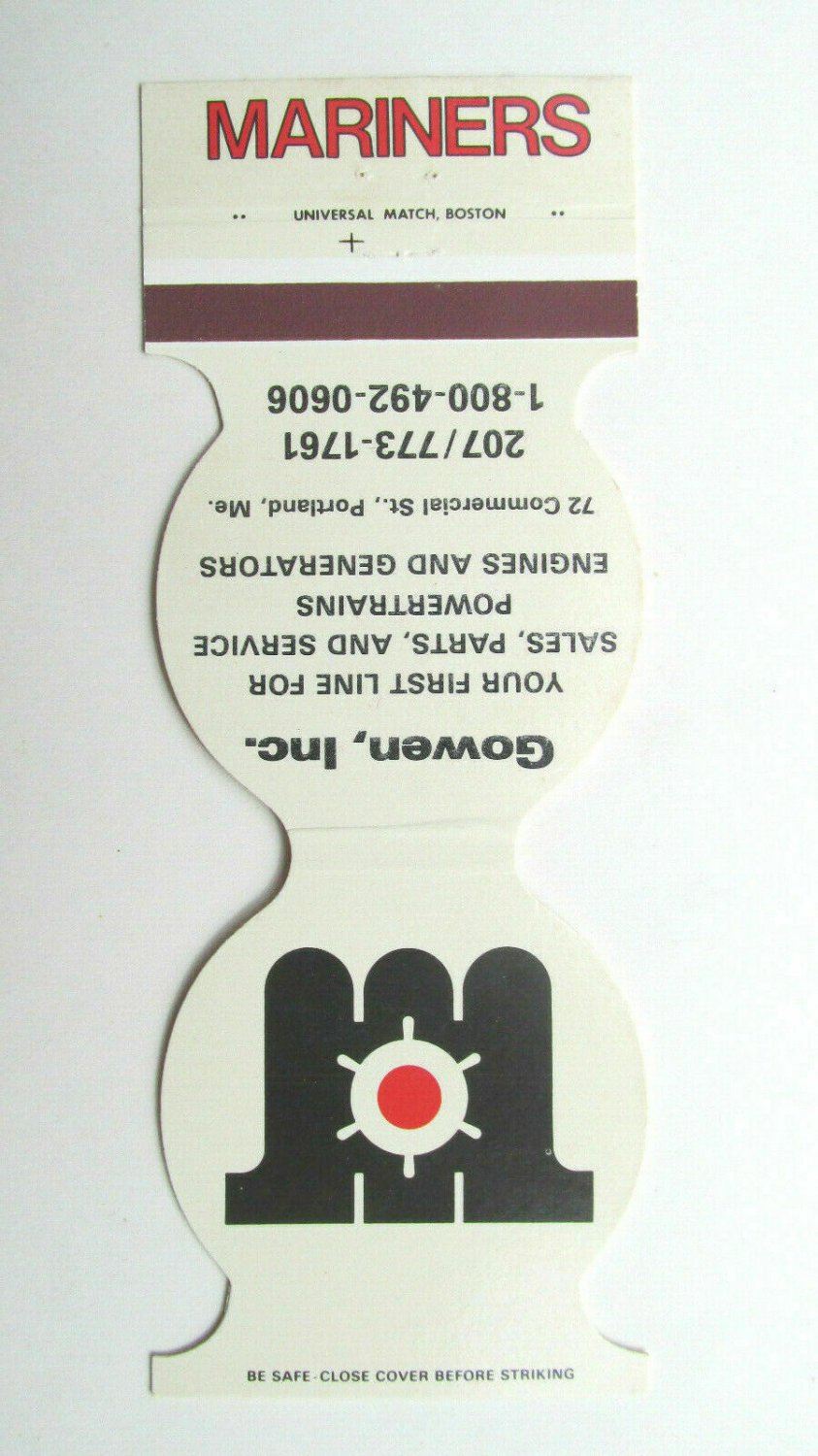 Maine Mariners Schedule 19801981 Ice Hockey Sports Matchbook Cover