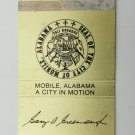 Seal of the City of Mobile, Alabama Mayor Greenough 30 Strike Matchbook Cover AL
