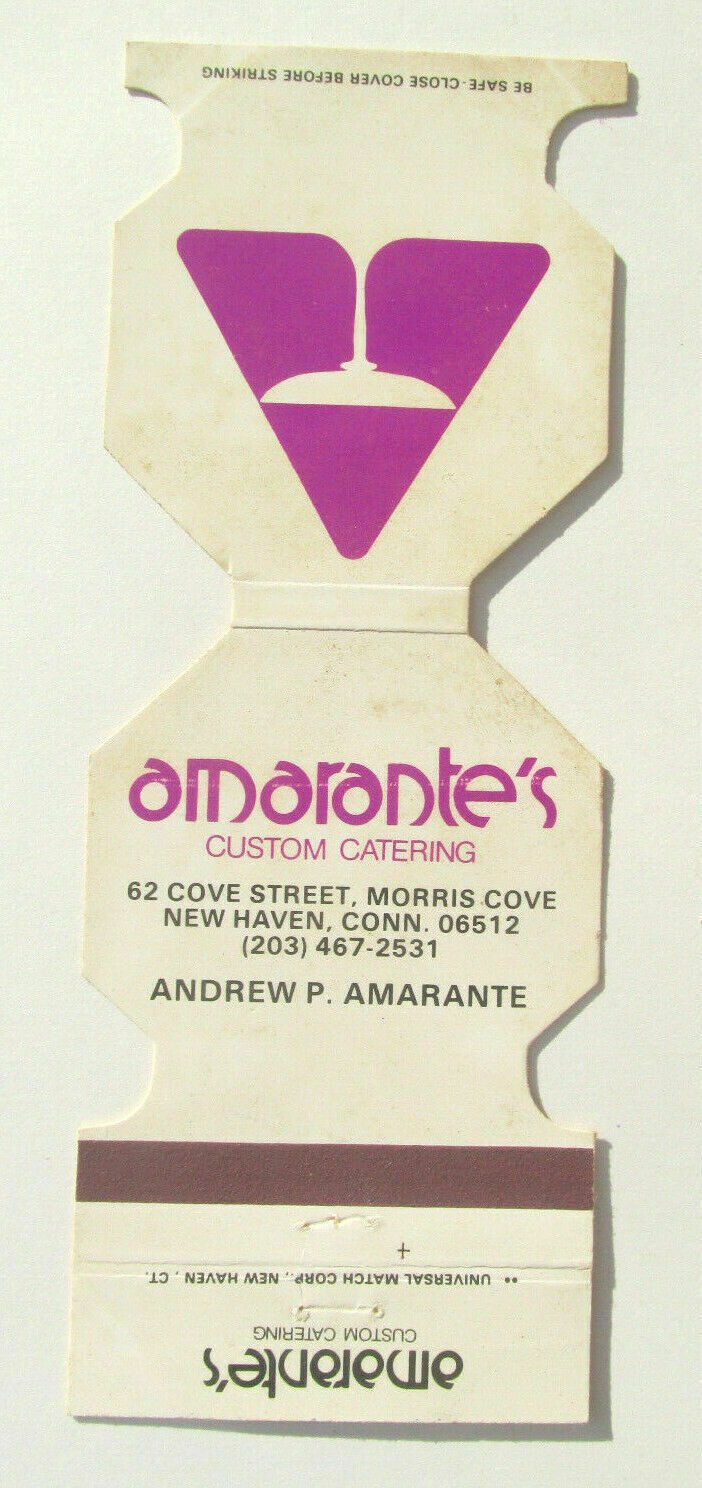 Amarante's Custom Catering - New Haven, Connecticut Restaurant Matchbook Cover