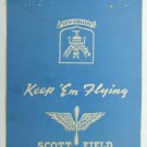 Scott Field Illinois 40 Strike US Military Matchbook Cover Postcard Matchcover