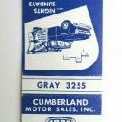 Cumberland Motor Sales - Gray, Maine Ford Car Dealer 20 Strike Matchbook Cover
