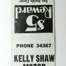 Kelly Shaw Motor Co. - Columbus, Georgia Car Dealer 20 Strike Matchbook Cover GA