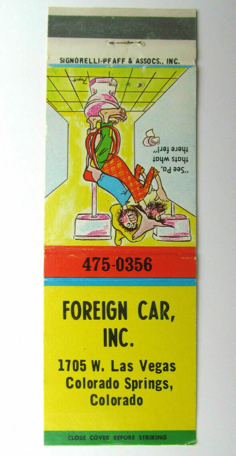 Foreign Car, Inc. - Colorado Springs, Colorado Dealer 20 Strike Matchbook Cover