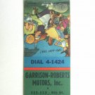 Garrison-Roberts Motors - Augusta, Georgia Car Dealer 20 Strike Matchbook Cover