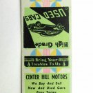 Center Hill Motors - Atlanta, Georgia Used Car Dealer 20 Strike Matchbook Cover