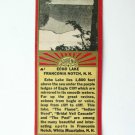 Echo Lake Franconia Notch, New Hampshire White Mountains 20FS Matchbook Cover NH