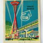 1962 Seattle World's Fair - Mt. Ranier Space Needle 20 Strike Matchbook Cover WA